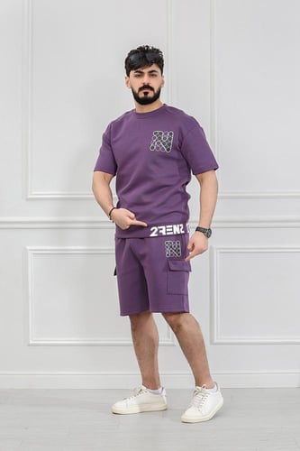 طقم رجالي اوفر سايز شورت - طقم شورت رجالي اوفر ساي...