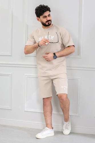 طقم رجالي اوفر سايز شورت - طقم شورت رجالي اوفر ساي...