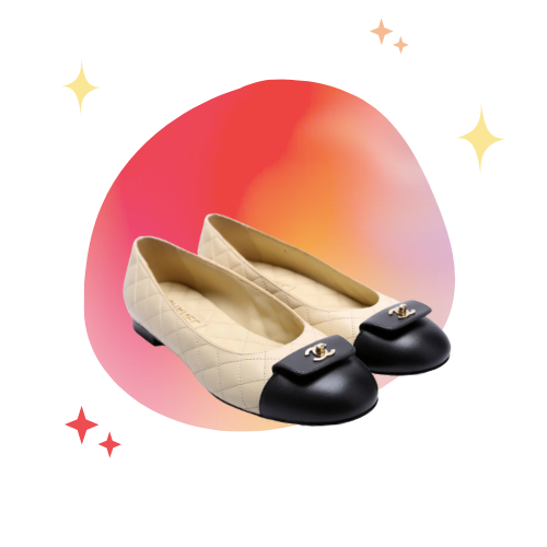 Chanel ballerin - black and beige