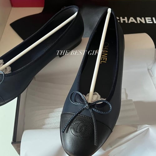 chanel flat - black and blue