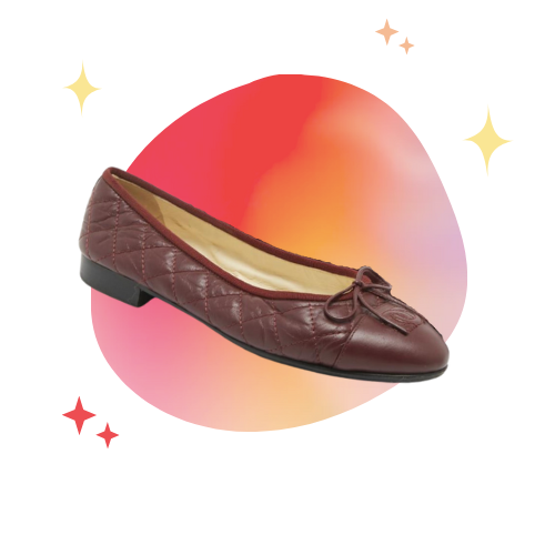 chanel flat burgundy