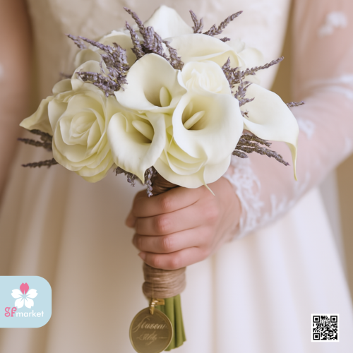 مسكة عروس ورد صناعي M1260