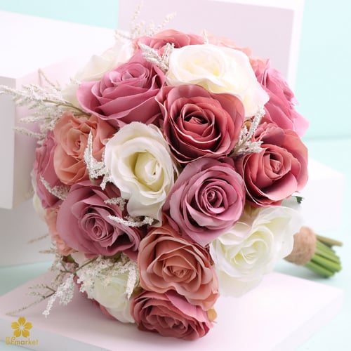 مسكة عروس ورد صناعي M1175