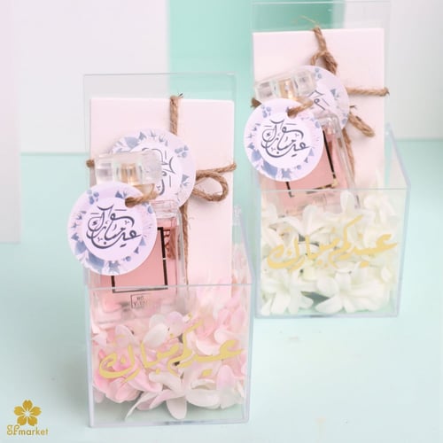 توزيعات هدايا عطر مع مرايا في علبة اكرليك B096