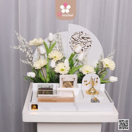 صندوق المهر المقوس الرصاصي مع كتابة الاسماء بأكلير...