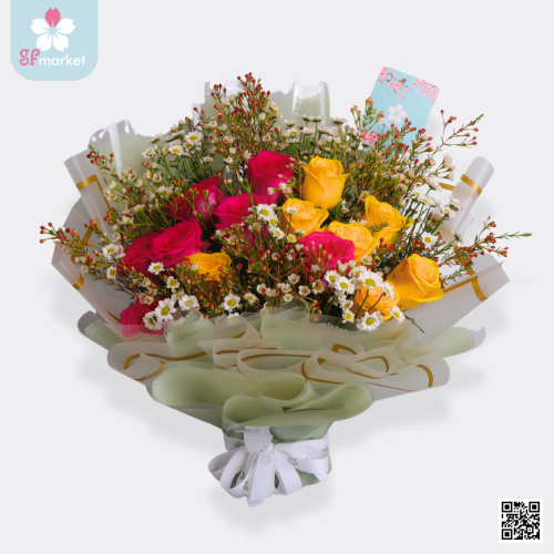 باقة ورد طبيعي تغليف ثلجي NF073