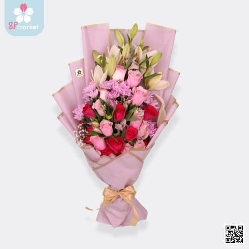 باقة ورد طبيعي احمر NF065