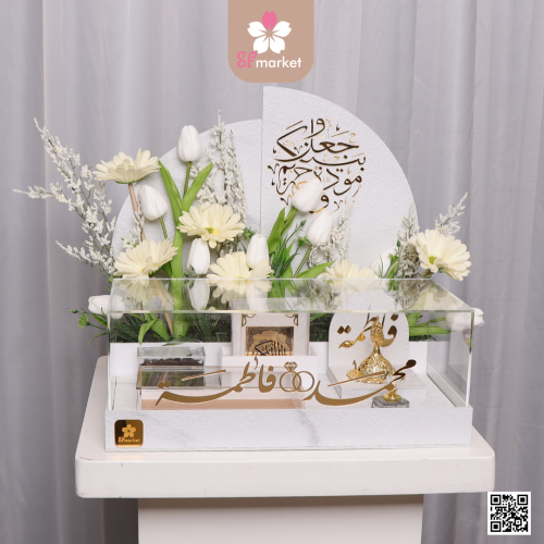 صندوق المهر المقوس الرصاصي مع كتابة الاسماء بأكلير...