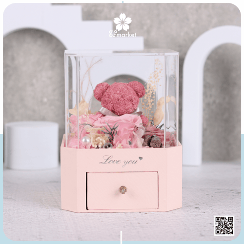 ورد دائم في علبة اهداء مع درج BG027