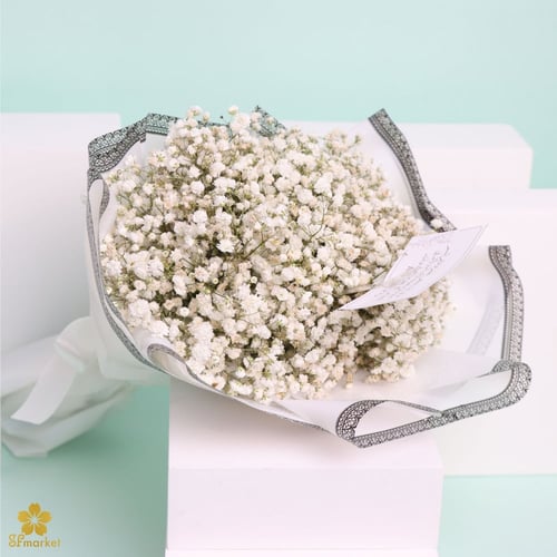 بوكيه جبسو أبيض طبيعي مع التغليف NF022