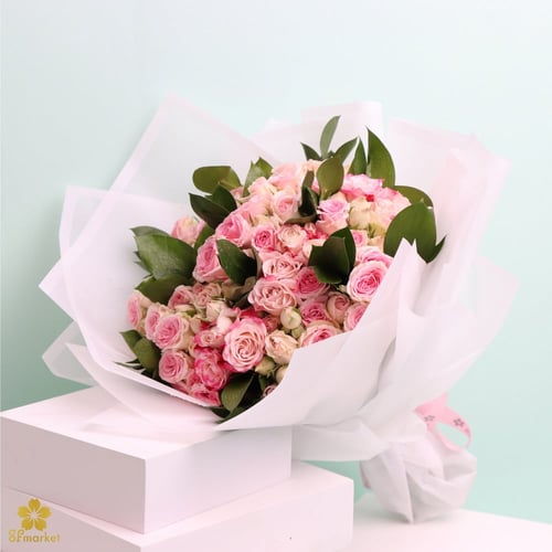 باقة ورد طبيعي مع التغليف NF002