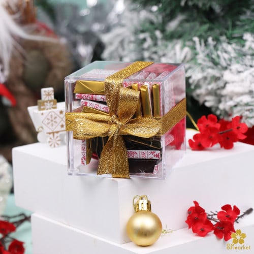 بوكس أكرليك شفاف مع شوكلاته بلجكية وطباعة ثيم الـ...