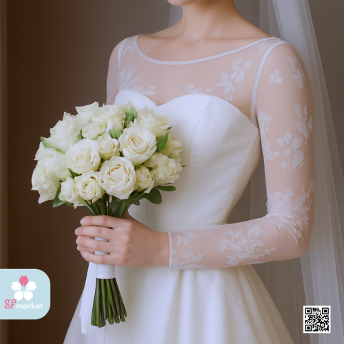 مسكة عروس ورد صناعي M1278