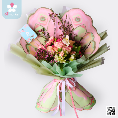 بوكية فراشة ورد طبيعي NF079