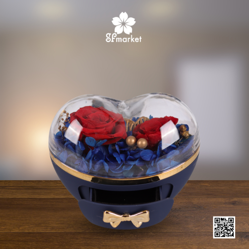 ورد دائم في علبة اهداء مع درج BG031