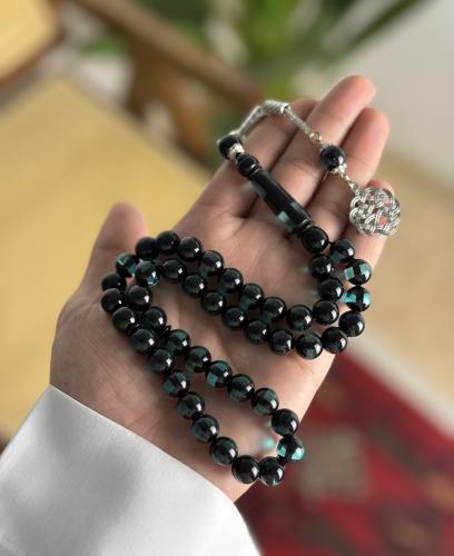 سبحة بكلايت تركواز نصف شفاف