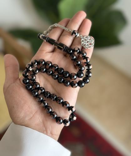 سبحة بكلايت اسود نصف شفاف