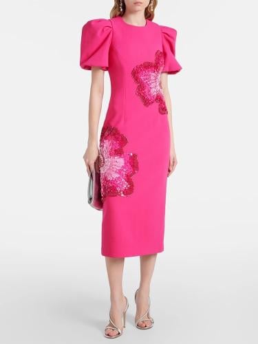 فستان ميدي مصمم (HIGH STREET 2025) بالترتر والزهور...