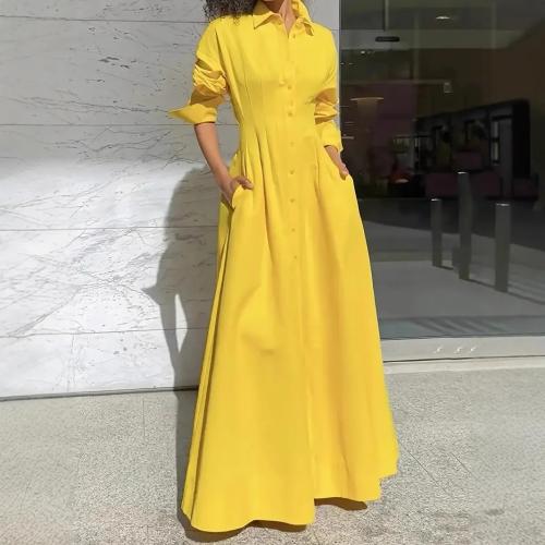 فستان قميص نسائي طويل فضفاض – أناقة كاجوال بقصة عص...