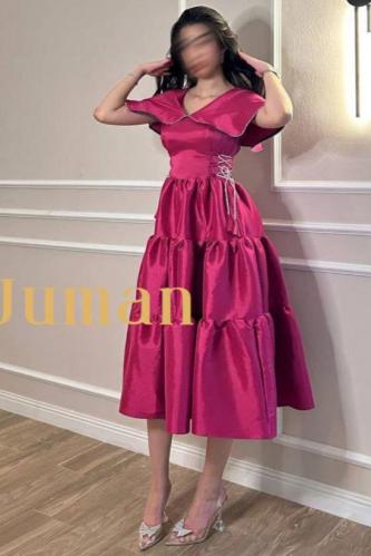 فستان شانتون كسرات بربطات جانبية