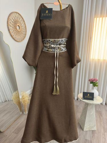 فستان رمضاني تطريز كمبيوتر ع الخصر