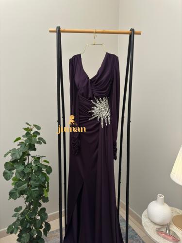 فستان موف اكسسوار بالخصر