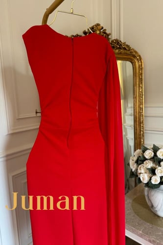 فستان مزين باكسسور بكم جورجيت