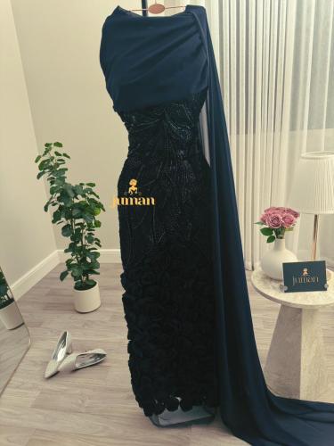 فستان سهره كحلي ساتر