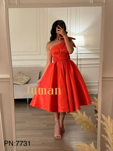 فستان اورنج شانتون كتف فيونكه