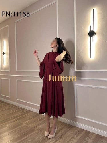 فستان ميد بتصميم لف بالصدر