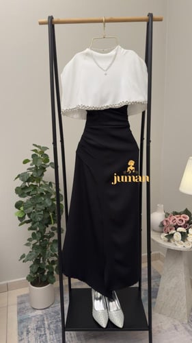 فستان ابيض واسود