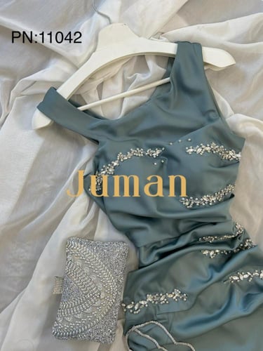 فستان سهره ساتان بفصوص