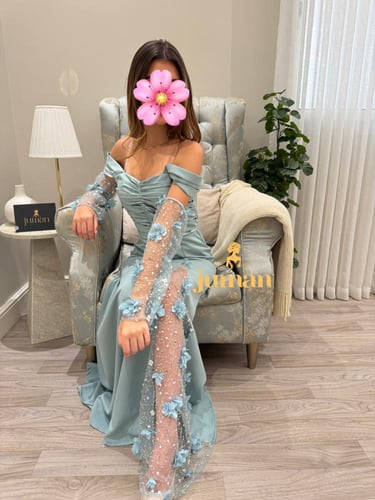 فستان سهره تيفاني باكمام منفصله