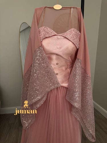 فستان وردي توب ببشت