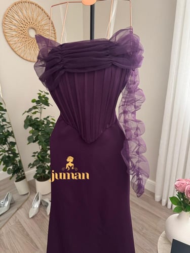 فستان ليلكي سهره ناعم