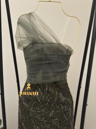 فستان زيتي انيق