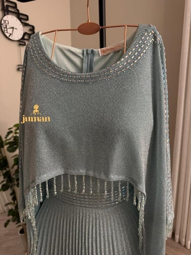 فستان سماوي شيفون طويل