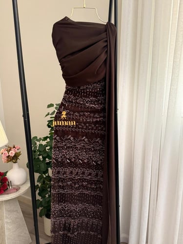 فستان سهره بني ساتر