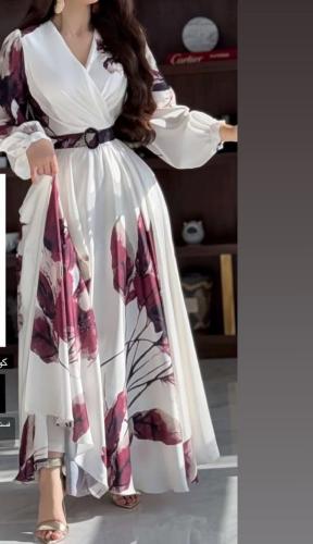 فستان ساتان طويل