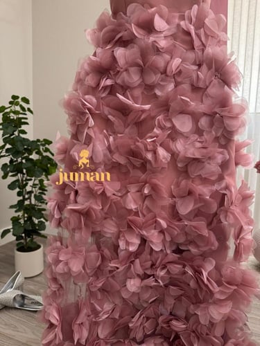 فستان سهره وردي ورود