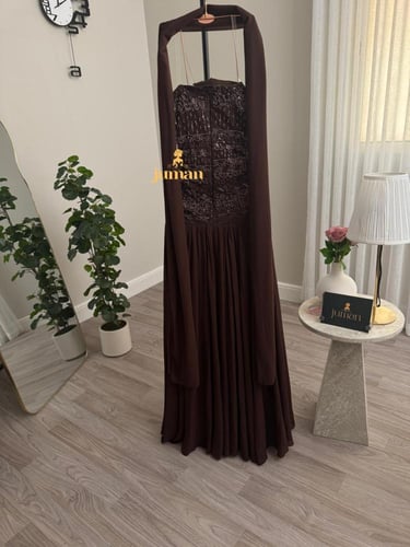 فستان سهره توب بني