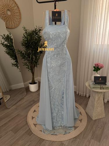 فستان سهره سماوي بذيل