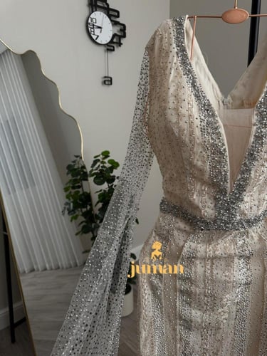 فستان سهره بيج طويل