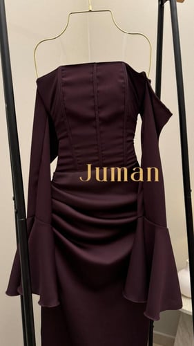 فستان بني تفته ناعم