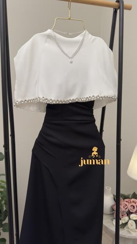 فستان ابيض واسود