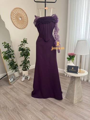 فستان ليلكي سهره ناعم