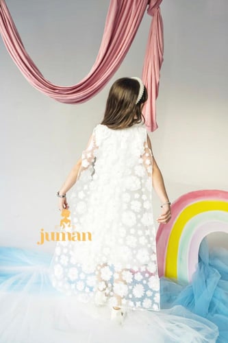 فستان اطفال مورد ابيض