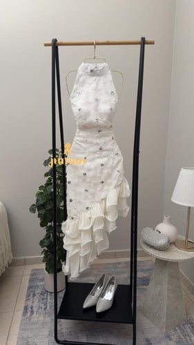 فستان باربي ابيض بورود