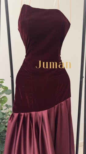 فستان مخمل توب بأكمام منفصله