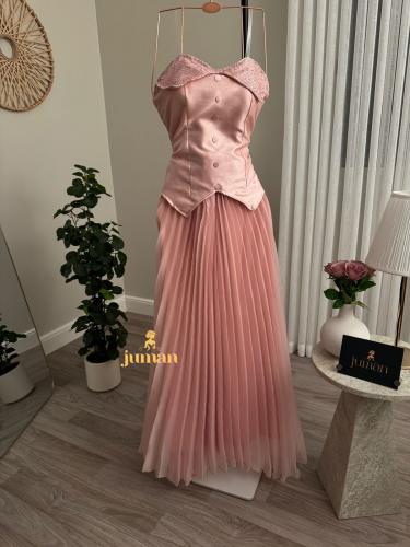 فستان وردي توب ببشت